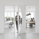 Premium White Glazed Room Divider with Demi Panels and Matching Frame - Custom Sizes Available