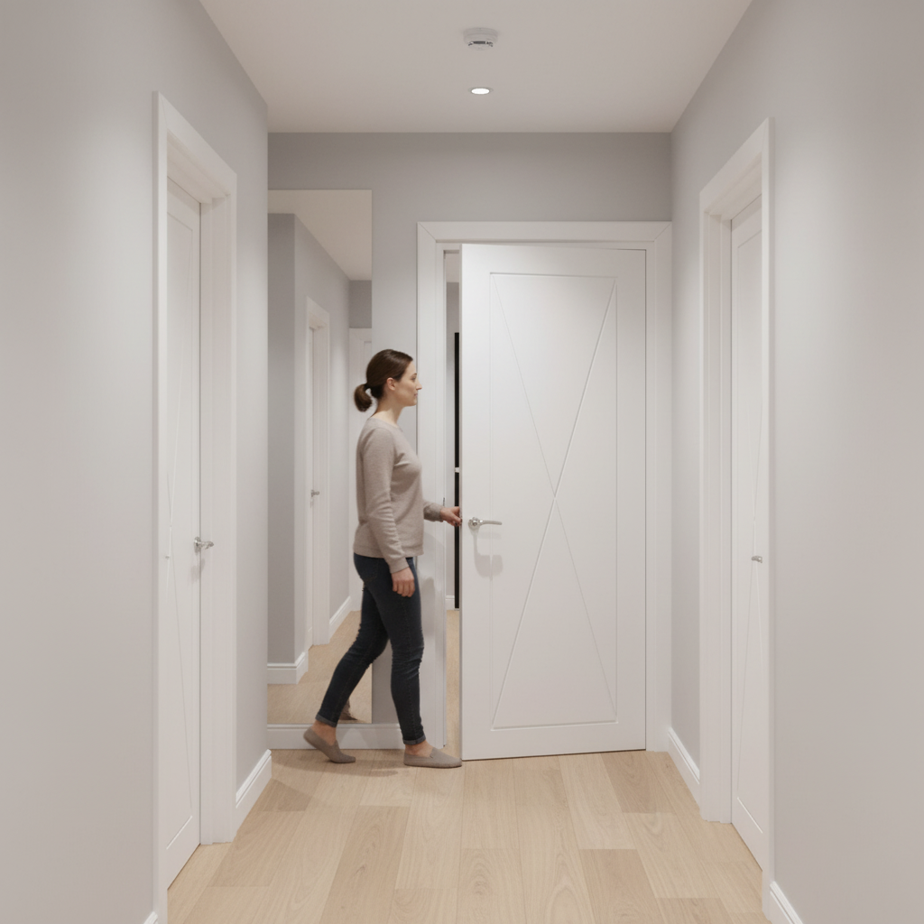 Internal White FD30 Fire Door with 4 Panels, Solid Core, ...