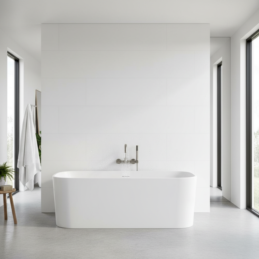 Waterproof White Lustre Stone Wall Panelling 800 x 400mm