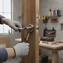 Lever On Round Rose Handle Set with Satin Nickel Finish