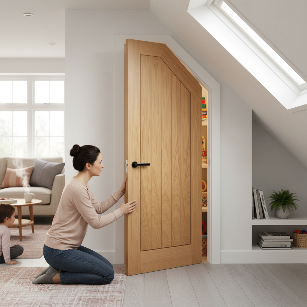 Fully Finished Angled Under-Stair Cupboard Door