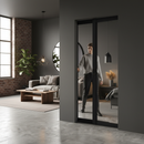 Industrial Pocket Door Set with Clear Glass Panel - Adjus...