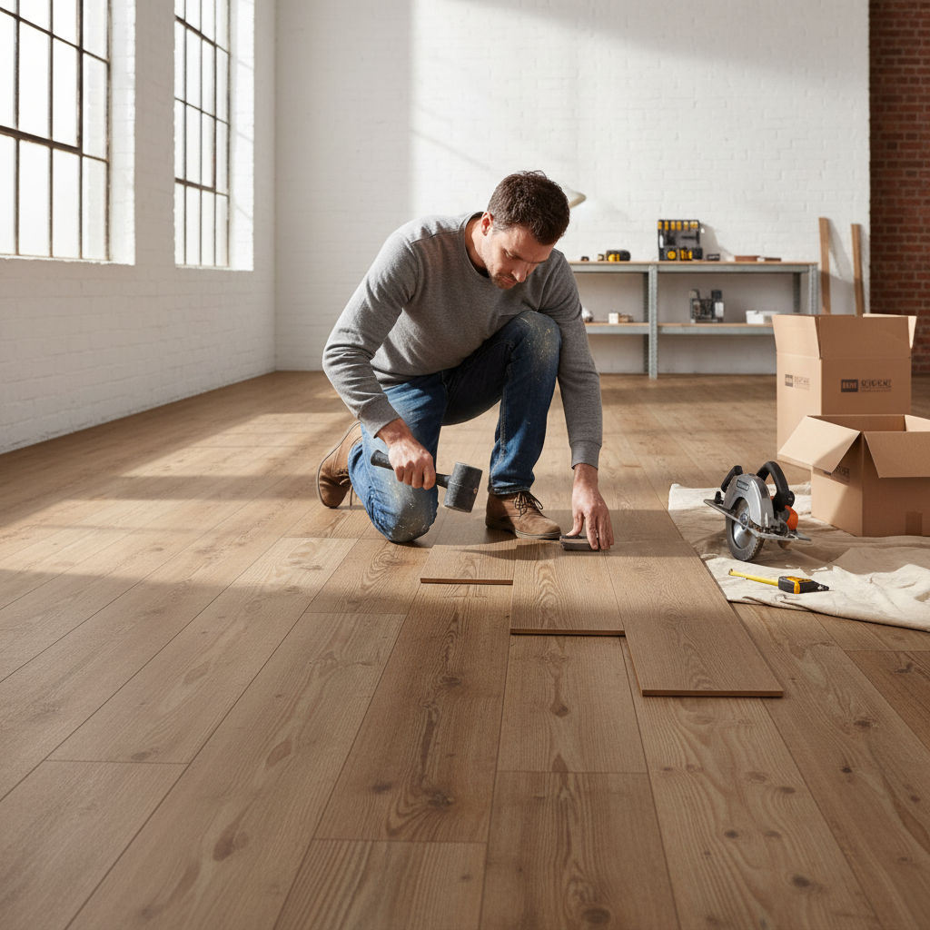 8mm Laminate Flooring - Natural Pine Look