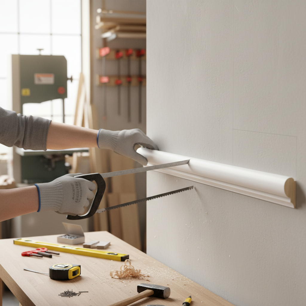 Premium White Painted Picture Rail Moulding 20mm x 45mm for Doorways and Frames - High-Quality Professional Grade for Industrial and Commercial App...