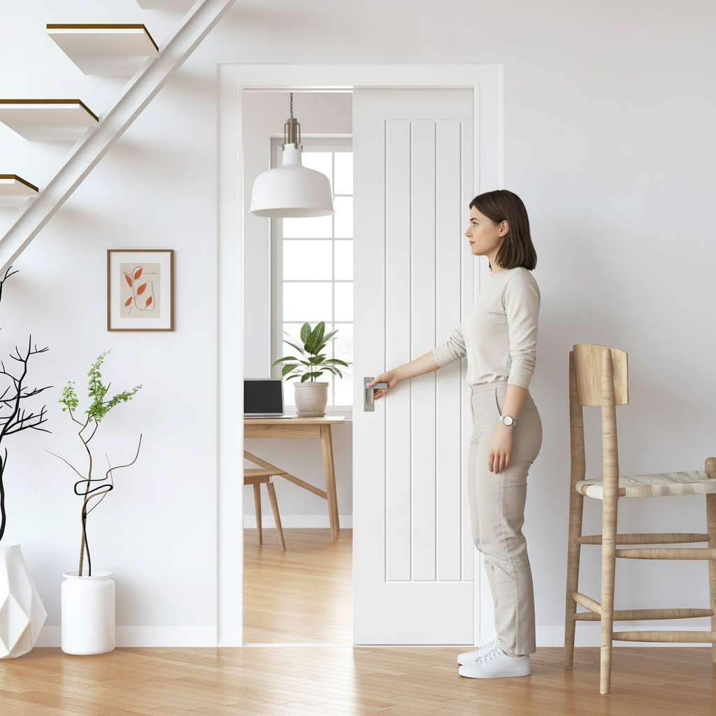 Professional White Primed Internal Cottage Style Pocket D...