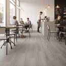 Premium Comfort Luxe Ultra 12mm Laminate Flooring in Pristine Ivory Oak with Built-In Cork Underlay for Heavy Residential and Commercial Use