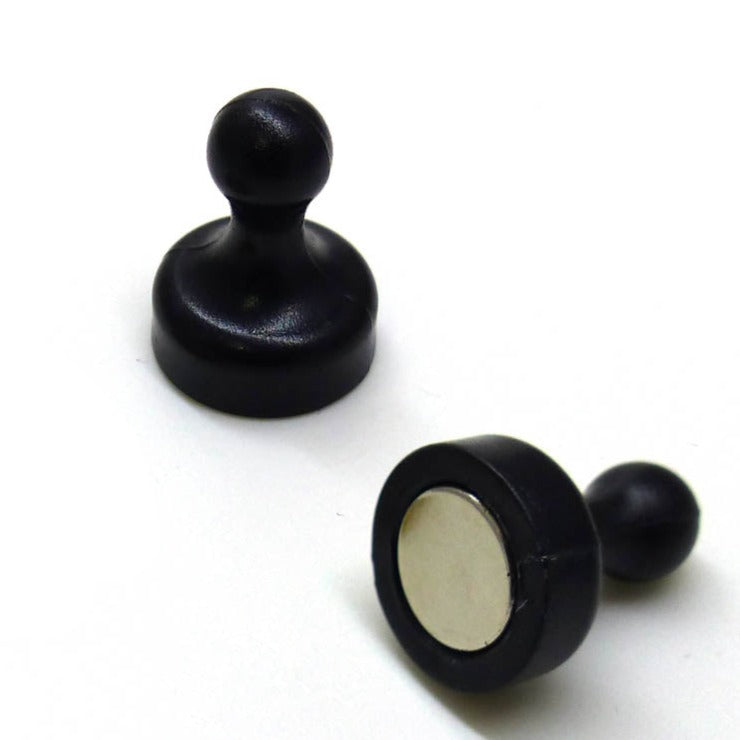 Pack of 10 Black Plastic N38 Grade Neodymium TenPin Magnets  - 20mm