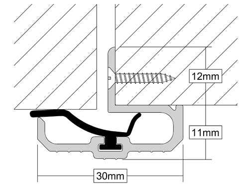 Premium Quality 30mm Double Door Seal For Inward & Outward Opening Doors