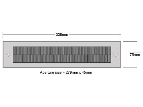 High-Performance Aluminium Twin Brush Letterplate Without Flap For Superior Protection