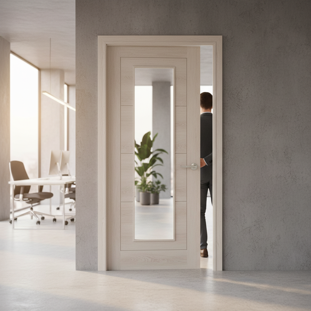 Internal Fully Finished Laminate Ladder Clear Glass Door ...