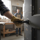 Modern Round Lever Door Handle with Matt Black Finish