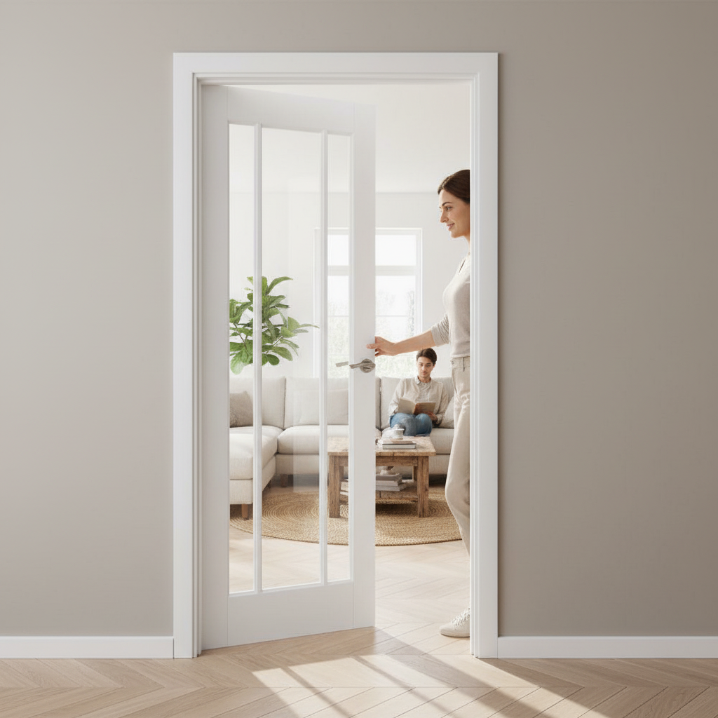 Internal Primed Toledo 3 Light Clear Glass Door