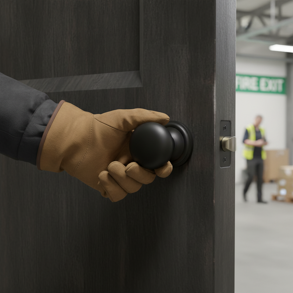 Matt Black Mushroom Mortice Fire Door Knob Set with Hinges