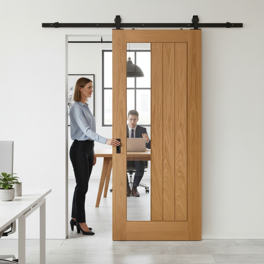 Oak Internal Fully Finished Sliding Door