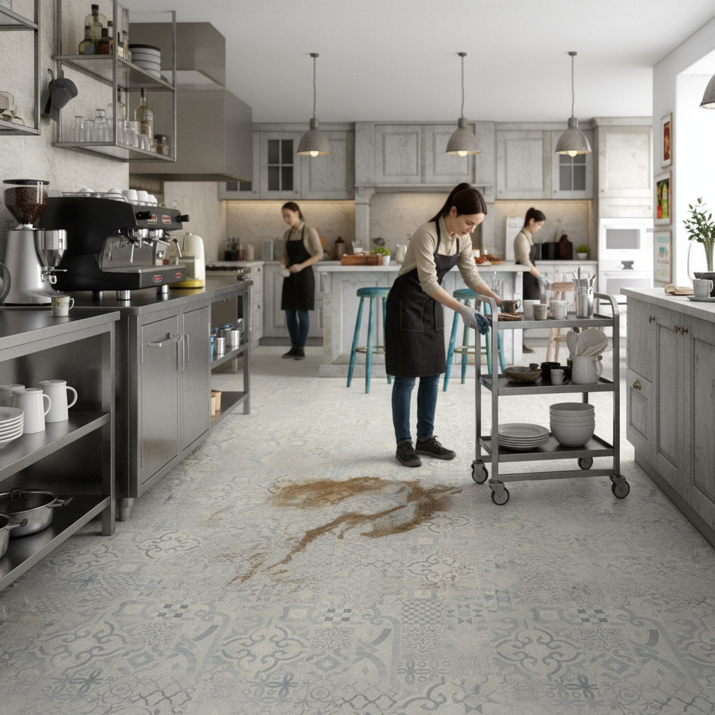 Retro Water-Resistant 8mm Laminate Flooring with Tile Effect