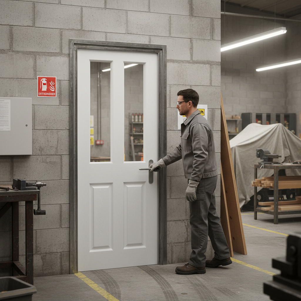 Internal Fire Door with Clear Glass Panels