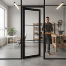 Internal Primed Industrial Lifestyle Door with 3 Clear Gl...