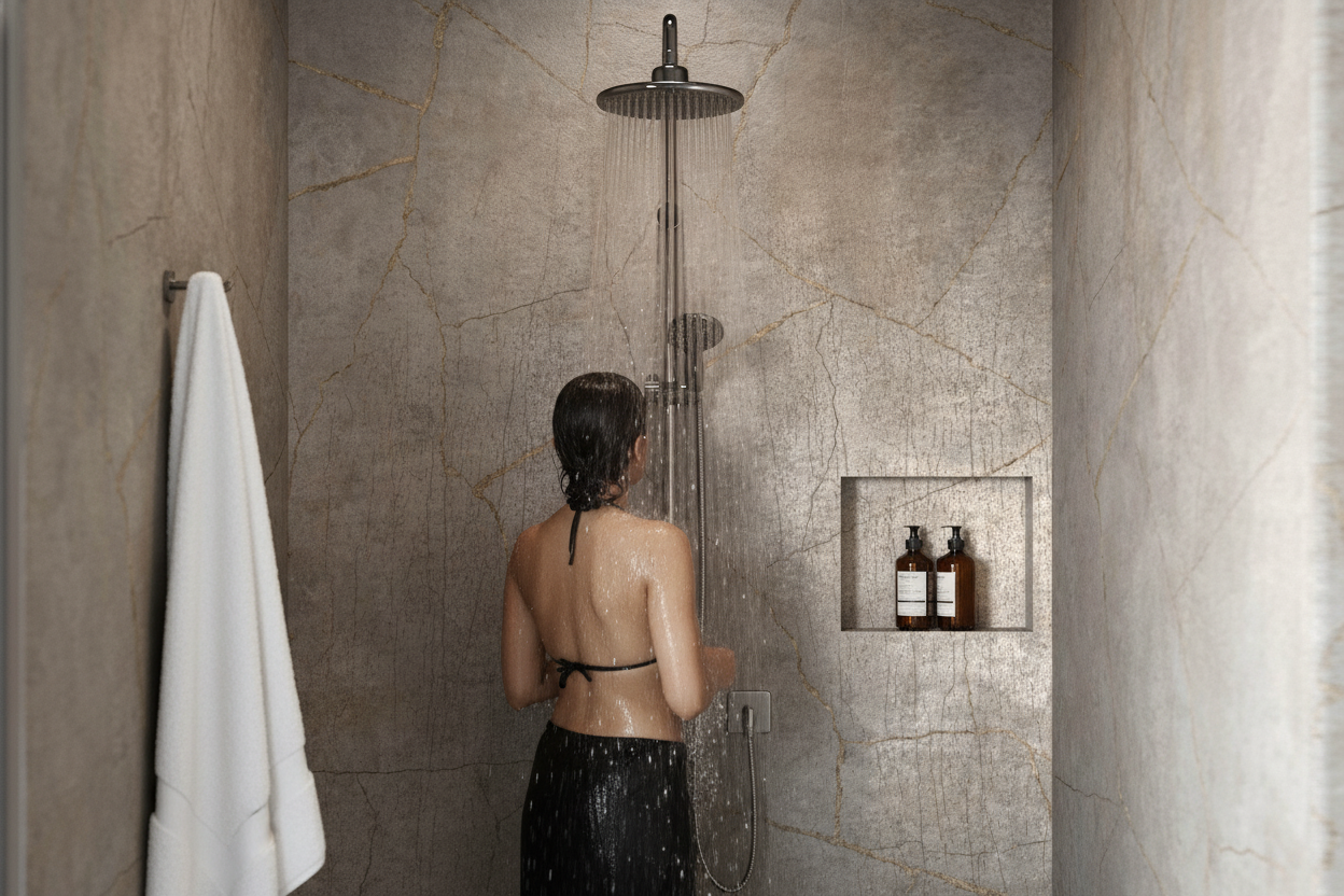 Waterproof Wall Panelling 2420 x 600mm - Durable Stone Ef...