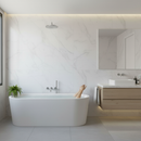 White Marble PVC Waterproof Wall Panelling - Easy to Clea...