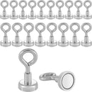 Premium Neodymium Silver Zinc Pot With Eye  Pack of 10  - 16mm Diameter