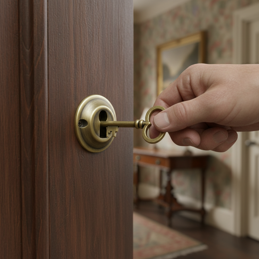 Solid Brass Open Key Hole Escutcheon in Antique Brass Finish