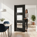 Internal Fully Finished Door with 3 Clear Glass Panels - ...