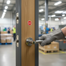 Fire Rated Lever Handle Set with Two-Tone Chrome Finish -...