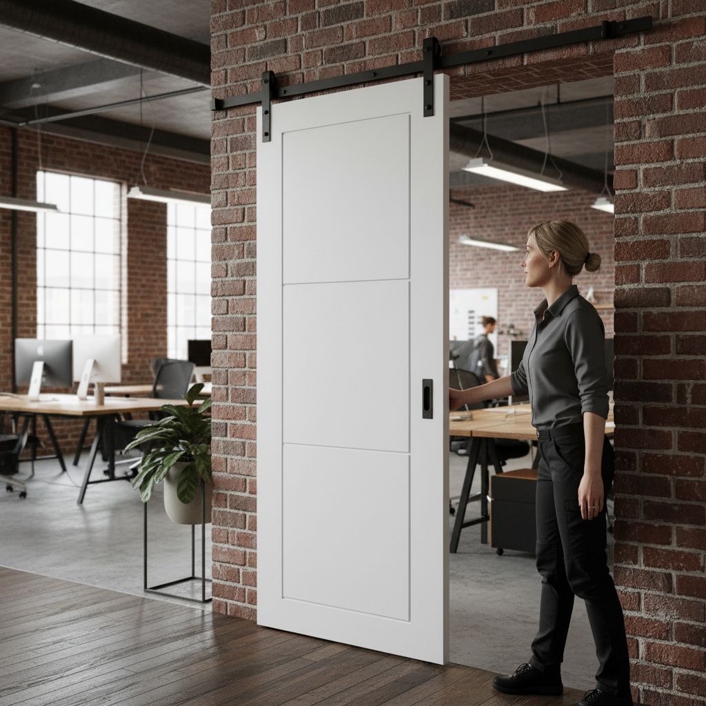 Internal White Primed 3 Panel Sliding Door Set