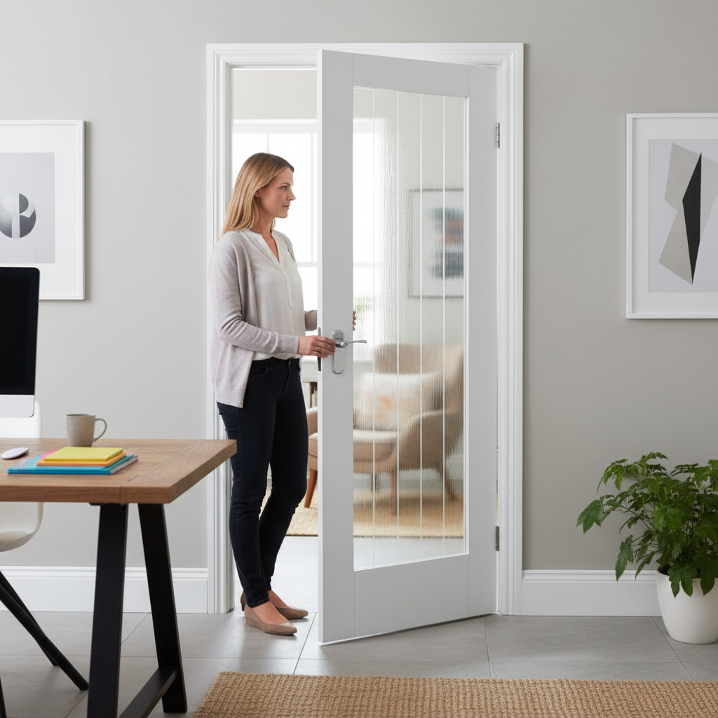 Premium Made-to-Measure Internal Cottage Door with Clear Glass Pane and Softwood Lippings