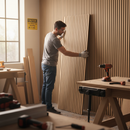 Premium Oak Acoustic Slat Wall Panelling with Sound-Absorbing Felt Backing - 2400mm x 600mm x 21mm for Enhanced Aesthetics and Noise Reduction