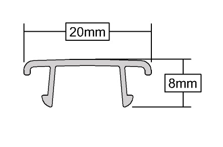 Industrial Grade White PVC Lock Rail Cover Clip Secure Lock System - 2100mm