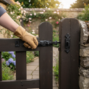 Antique Ornate Straight Door Bolt - Elegant Black Finish