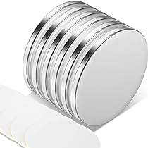 Silver Neodymium Disc N35 Magnets With 7mm Plastic Spacers 10-Pack