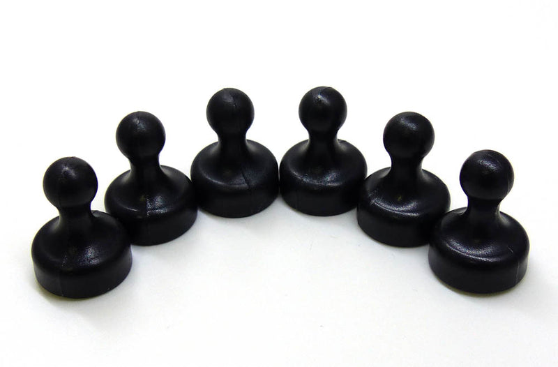 Pack of 10 Black Plastic N38 Grade Neodymium TenPin Magnets  - 20mm