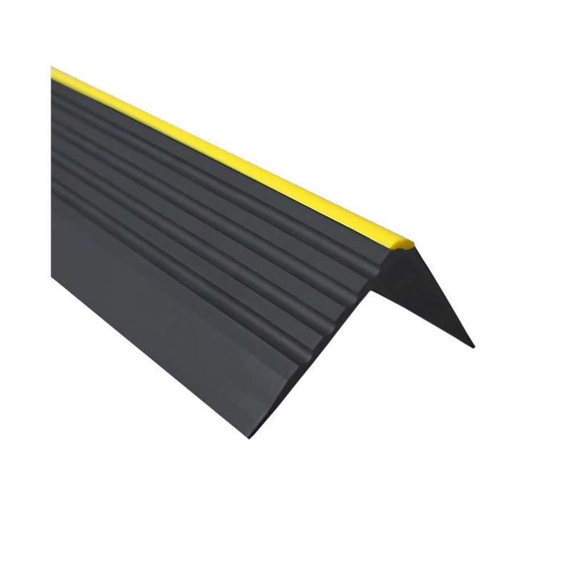 Premium Flexible Anti-Slip PVC Stair Nosing 55x40mm &nbsp;High-Performance Durable &amp; Safe Stair Edge Protector for Home &amp; Commercial Use Non-Slip Grooved Design with Yellow Caution Edge Easy Install Long-Lasting