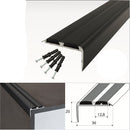 Premium Black Aluminium Stair Nosing with Non-Slip Rubber Durable Rust-Resistant & Easy Installation 15-Pack for High-Traffic Areas