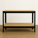 Premium Black Workbench 100cm – Heavy-Duty Steel Frame & Dual MDF Shelves 200kg Load Capacity