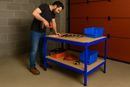 Blue Heavy-Duty Steel Workbench 100cm – Boltless Design with 200kg Shelves for Garage & DIY