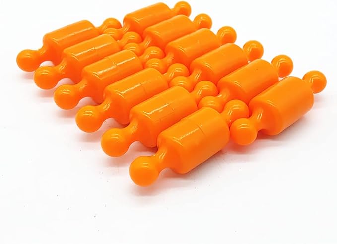 High-Quality Orange Neodymium Tenpin Magnets N38 Grade 10Pcs - 12mm Diameter