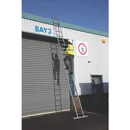 Heavy Duty Aluminum Single Extension Ladder For Industrial Use - 5.86m