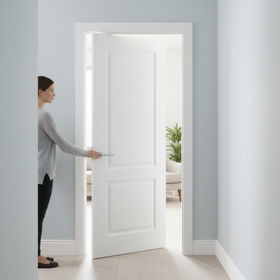 White Internal Moulded Smooth 2 Panel Door - Ready