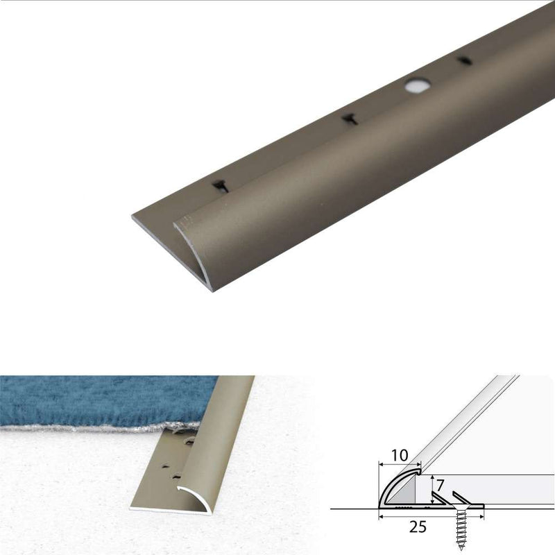 Premium 10mm Anodised Aluminium Carpet Trim Durable Easy-to-Install for Vinyl & Hard Flooring