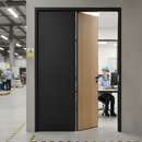 Premium Internal Dual Finish Door Sample 125mm x 125mm with Black Oak Finish and RAL9005 Color Option for Elegant Interiors