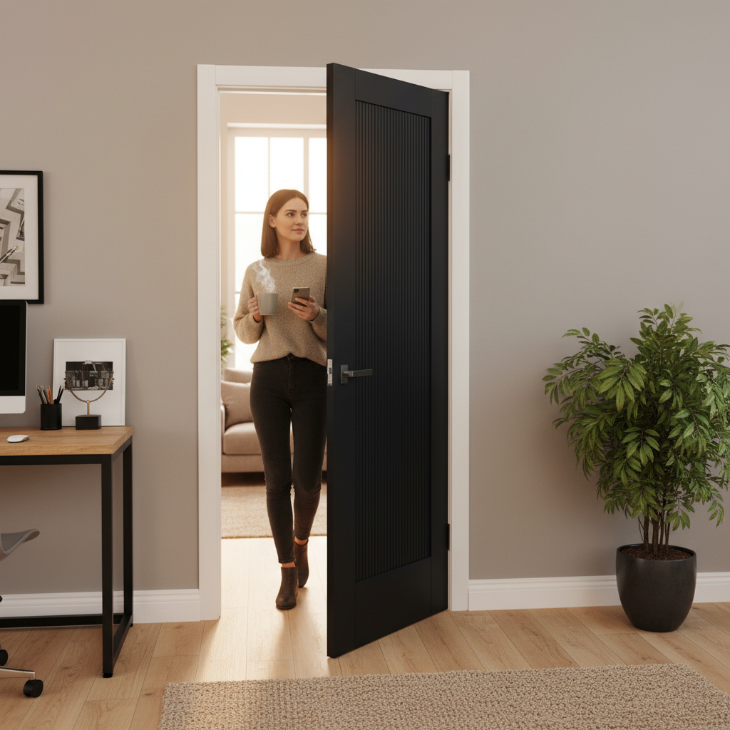 Internal Fully Finished Fluted Pattern 10 Panelled Door -...