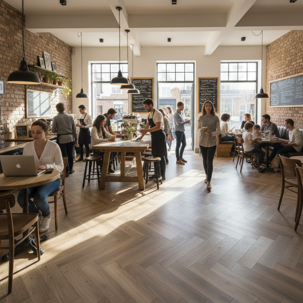 Herringbone 8mm Laminate Flooring with 4V Bevelled Edge