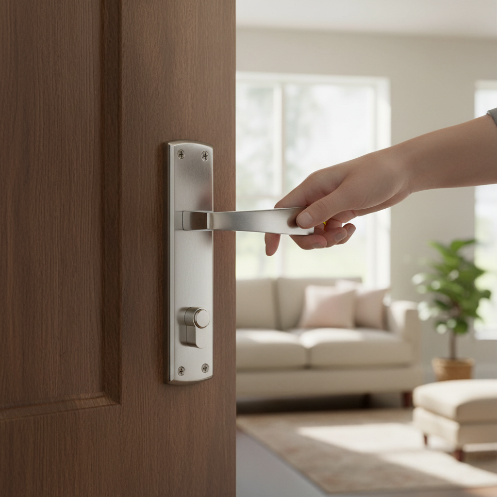 Lever on Backplate Door Handle Set - Polished