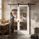 White Internal Primed Cottage Sliding Door