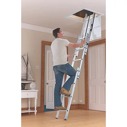 Industrial Quality Aluminium Loft Ladder For Domestic Applications - 3.12m