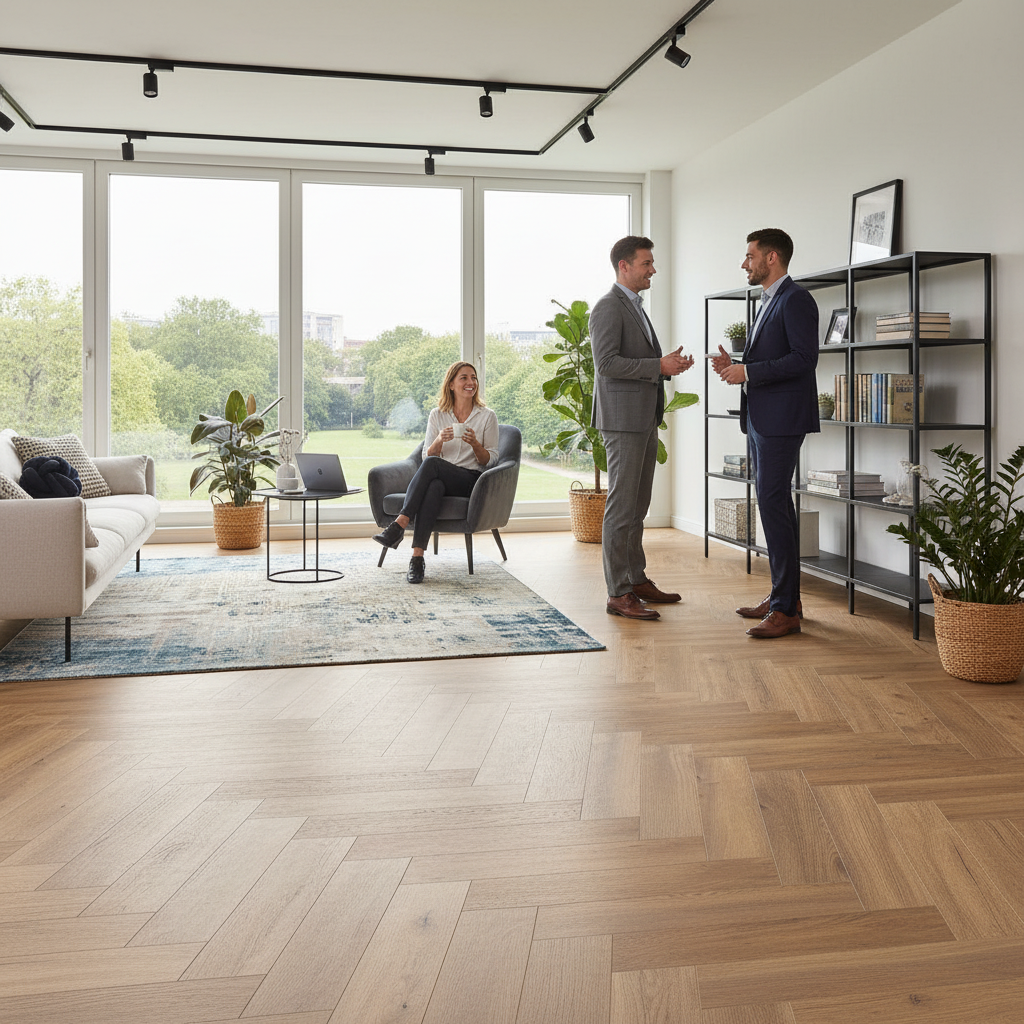 Herringbone Effect 8mm Laminate Flooring with AC4 Rating