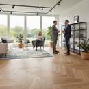 Premium Herringbone Effect 8mm Laminate Flooring with AC4 Rating for Modern Home Decor